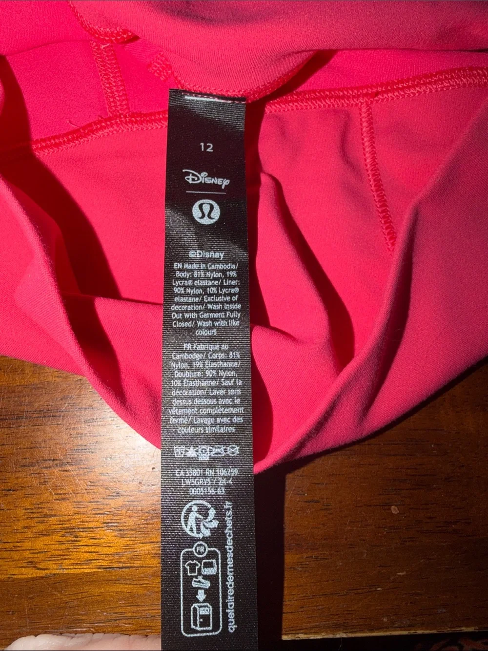 Disney x Lululemon Ladies  Align High-Rise Leggings 25 in Pink Lip Gloss size 12